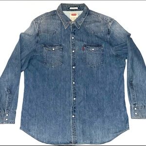 Levi’s Slim Fit Denim Western Shirt - Size XXL